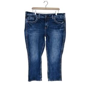Silver Womens 20 Plus Mid Capri Jean